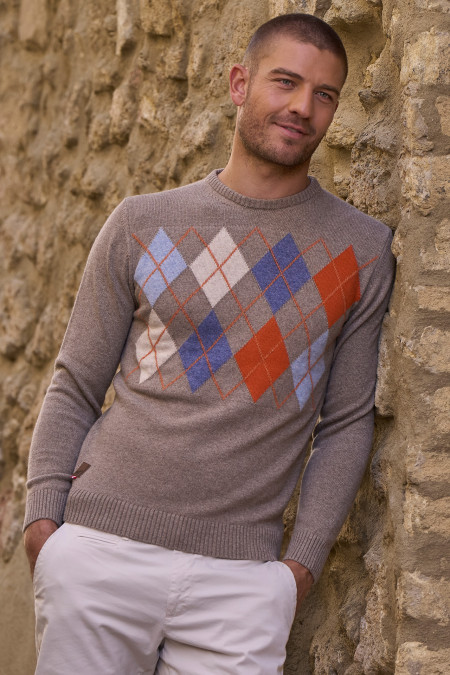 Pull Argyle Taupe