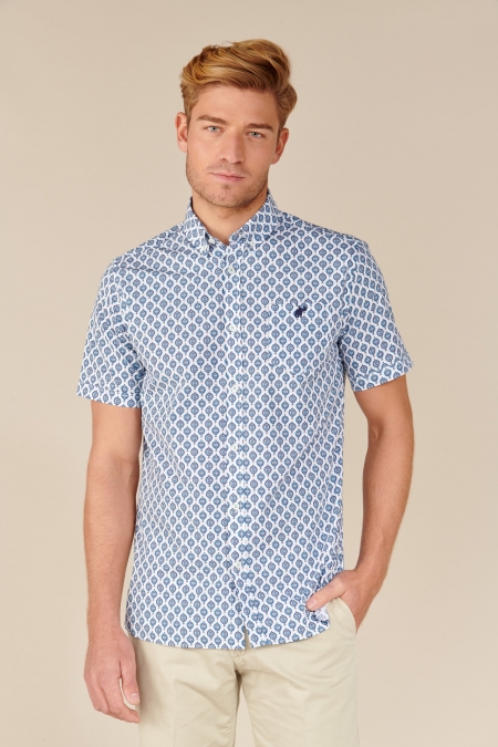 Chemise imprimée Flores blanche
