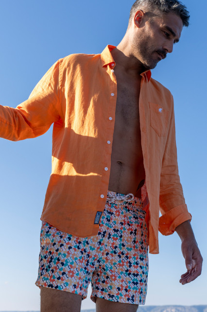 Chemise Floral Papaye