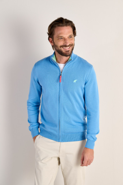 Azure Bold Zip up Cardigan