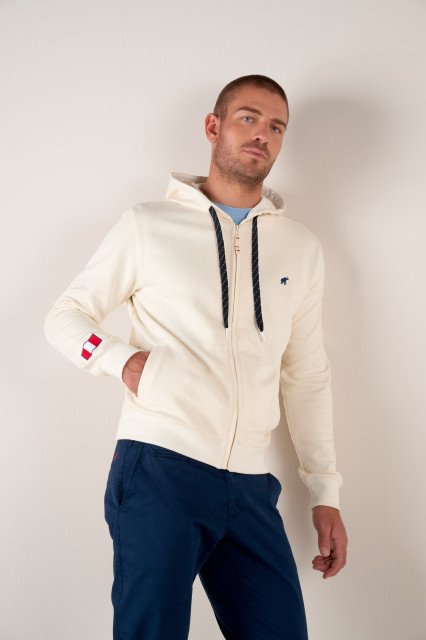 Sweat zippé Calma Ecru